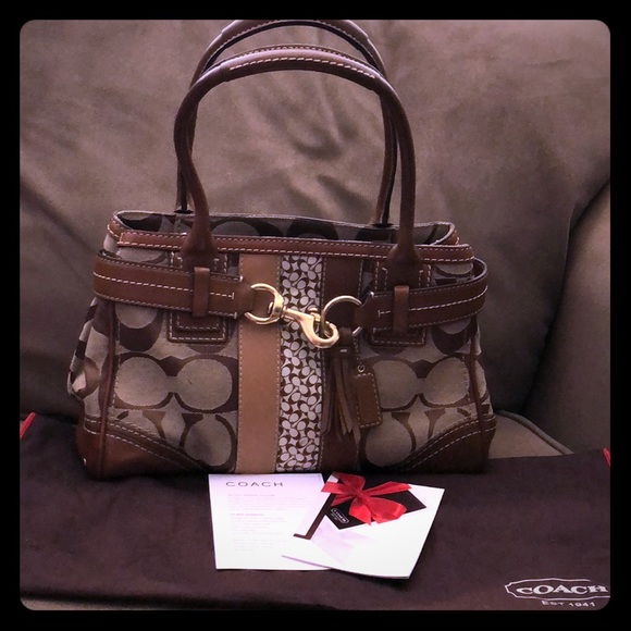 Vintage Coach Signature Handbag - Picture 1 of 8